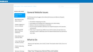 General Website Issues – Roblox Support