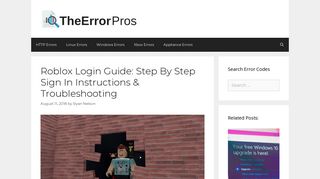 Roblox Login Guide: Step By Step Sign In ... - Error Codes Pro