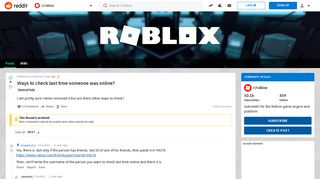 Ways to check last time someone was online? : roblox - Reddit