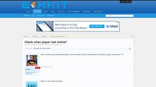 Check when player last online? | Bukkit Forums