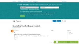 How to find User last logged in details - TestRail Discussion - Gurock ...