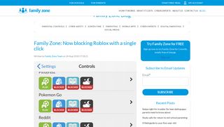 Family Zone: Now blocking Roblox with a single click