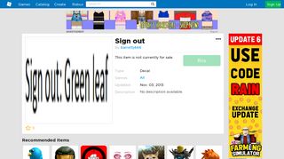 Sign out - Roblox