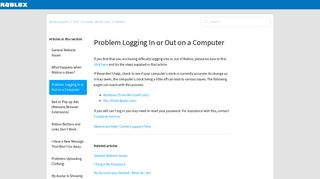 Problem Logging In or Out on a Computer – Roblox Support