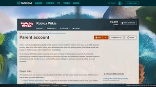 Parent account | Roblox Wikia | FANDOM powered by Wikia
