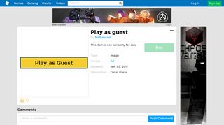 Play as guest - Roblox