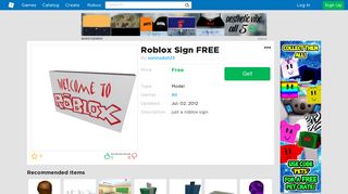 Roblox Sign FREE - Roblox
