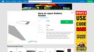 How to open Roblox Studio - Roblox