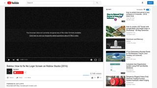 Roblox: How to fix No Login Screen on Roblox Studio (2016) - YouTube
