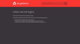roblox.net.net passwords - BugMeNot