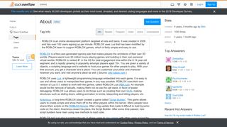 'roblox' tag wiki - Stack Overflow