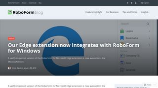 Our Edge extension now integrates with RoboForm for Windows ...