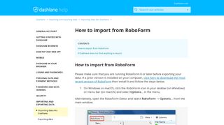 How to import from RoboForm – Dashlane