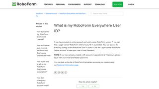 What is my RoboForm Everywhere User ID? – RoboForm
