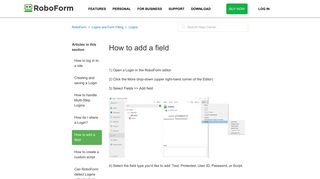 How to add a field – RoboForm