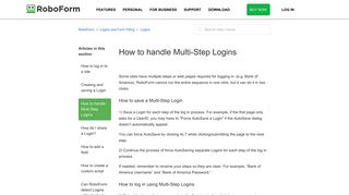 How to handle Multi-Step Logins – RoboForm