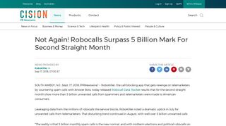 Not Again! Robocalls Surpass 5 Billion Mark For Second Straight ...