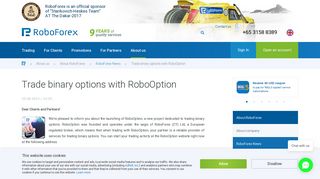 Trade binary options with RoboOption - RoboForex