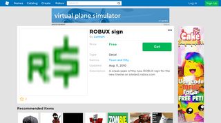 ROBUX sign - Roblox