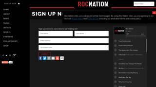 ROC NATION Email List Signup