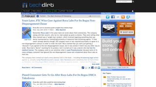 Roca Labs stories at Techdirt.