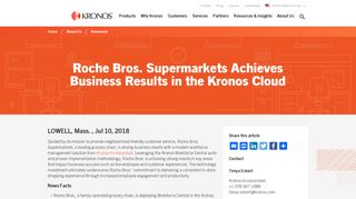 Roche Bros. Supermarkets Achieves Business Results with Kronos ...