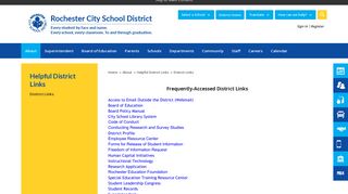 Helpful District Links - Rochester City School District