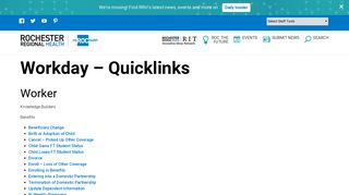 MyROCHealth | Workday – Quicklinks