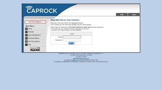 Magic Mail Server: Login Page - Cap Rock Telephone Cooperative, Inc.