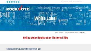 Customize your free white label voter registration tool - Rock the Vote