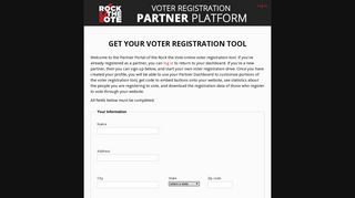 Online Voter Registration Partner Portal - Rock the Vote