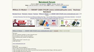 Millions In Weeks! »»» ROCKET CASH CYCLER (www.rocketcashcycler ...