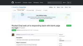 Rocket.Chat web url is responding back with blank page no login ...