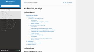 rocketchat package — Rocket Python 1.2.5 documentation