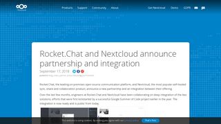 Rocket.Chat and Nextcloud announce partnership and integration ...