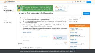 How to add iframe of rocket chat in website - Stack Overflow
