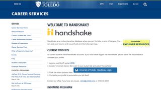 Welcome to Handshake! - University of Toledo