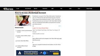 How to Access a Rocketmail Account | Chron.com