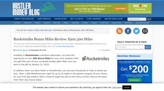 Rocketmiles Bonus Miles Review: Earn 500 Miles - Hustler Money Blog