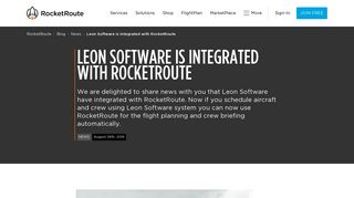 Leon Software is integrated with RocketRoute | RocketRoute