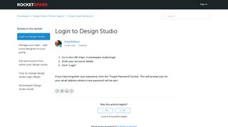 Login to Design Studio – Rocketspark
