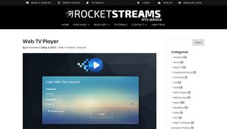 Web TV Player - IPTV Subscription - World's ... - Rocketstreams IPTV