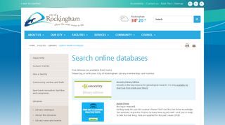 City of Rockingham - Search Online Databases