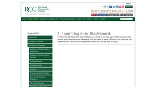 1. I can't log in to Blackboard. — Rockland Community College