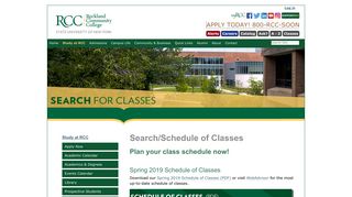 Search/Schedule of Classes — Rockland Community College