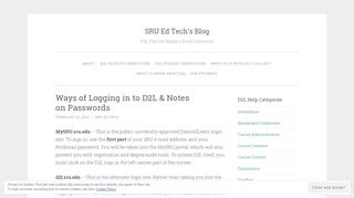 Ways of Logging in to D2L & Notes on Passwords – SRU Ed Tech's Blog