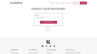 Forgot Your Password? - Rocksbox: The Ultimate Jewelry ...
