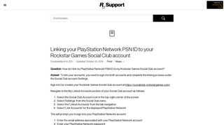 Linking your PlayStation Network PSN ID to your Rockstar Games ...