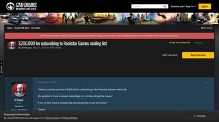$200,000 for subscribing to Rockstar Games mailing list - GTA ...