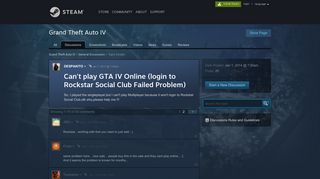 Can't play GTA IV Online (login to Rockstar Social Club Failed Problem)